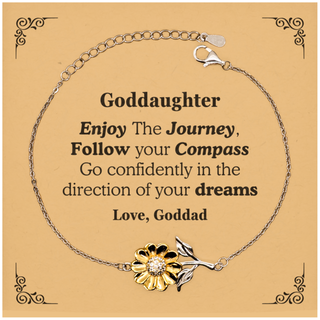 Gifts for Goddaughter Graduation from Goddad, Sunflower Bracelet Birthday Gifts for Goddaughter Enjoy The Journey, Go confidently in the direction of your dreams. Love, Goddad