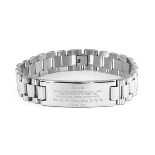 Abuela Gift. Sentimental Gifts for Family. Abuela, Thank you for being there. Appreciation Gifts, Ladder Stainless Steel Bracelet for Abuela