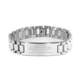 To Daughter, Don't Ever Forget That I Love You. Gift for Daughter, Ladder Stainless Steel Bracelet. Motivational Gift From Mom. Best Idea Gift for Birthday