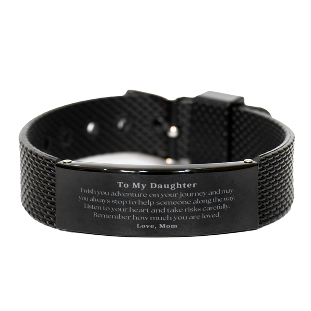 Sentimental Black Shark Mesh Bracelet Gifts for Daughter Birthday Christmas Idea Gifts from Mom, Daughter Remember how much you are loved.