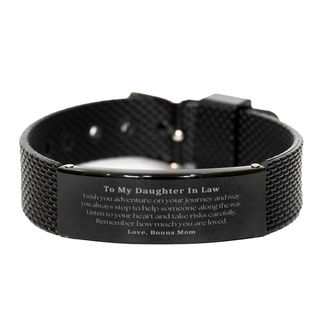 Sentimental Black Shark Mesh Bracelet Gifts for Daughter In Law Birthday Christmas Idea Gifts from Bonus Mom, Daughter In Law Remember how much you are loved.