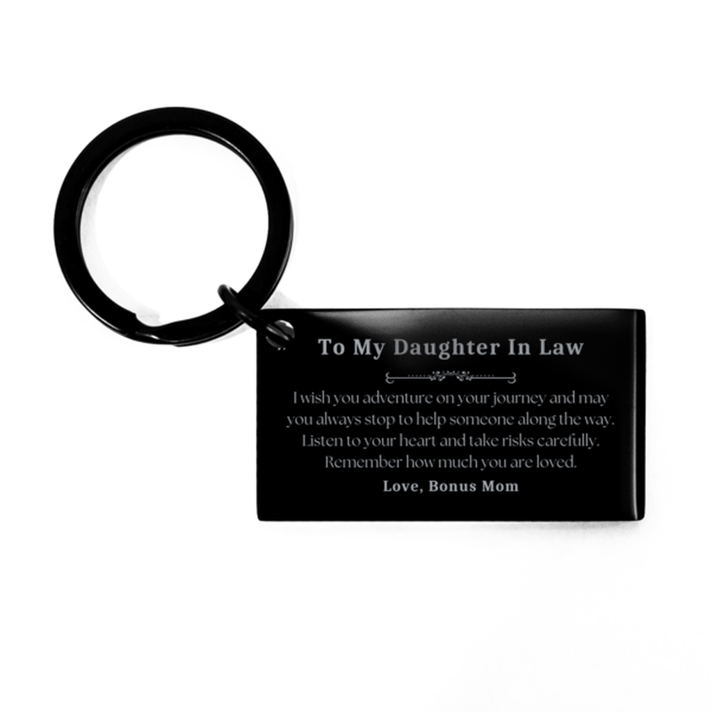 Sentimental Keychain Gifts for Daughter In Law Birthday Christmas Idea Gifts from Bonus Mom, Daughter In Law Remember how much you are loved.