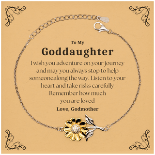 Sentimental Sunflower Bracelet Gifts for Goddaughter Birthday Christmas Idea Gifts from Godmother, Goddaughter Remember how much you are loved.