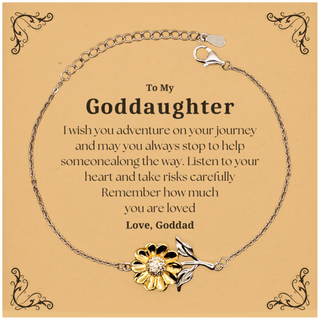 Sentimental Sunflower Bracelet Gifts for Goddaughter Birthday Christmas Idea Gifts from Goddad, Goddaughter Remember how much you are loved.