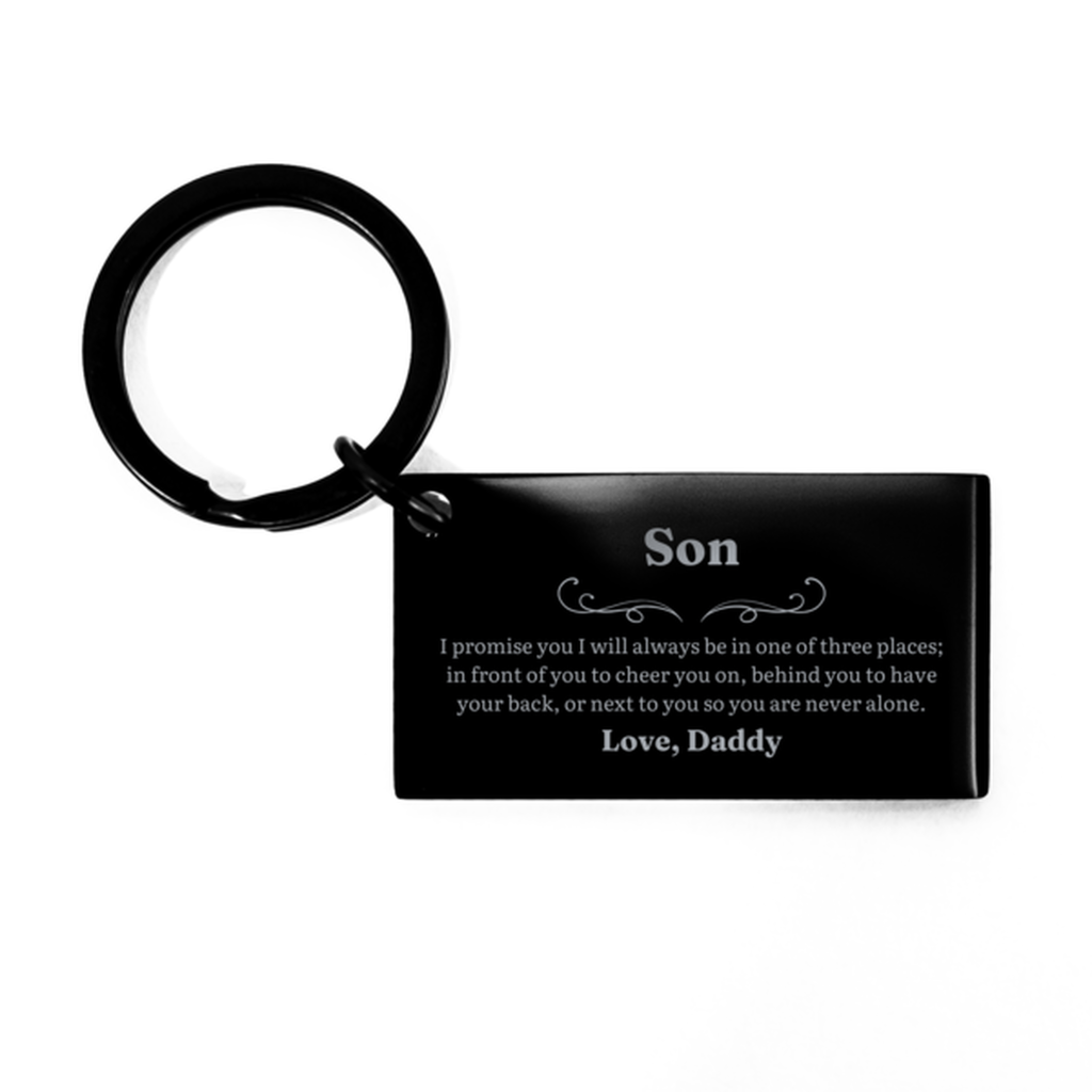 Engraved Keychain for Son - Always with You, Daddys Promise - Birthday Gift for Son - Unique Keepsake - Inspirational Fathers Day Present