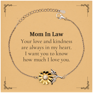 Mom In Law Bracelet Engraved Love Kindness Heart Christmas Gift for Her