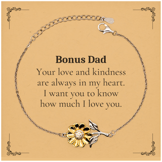 Sunflower Bracelet Bonus Dad Fathers Day Gift Engraved Love and Kindness in My Heart Unique and Inspirational Token of Appreciation