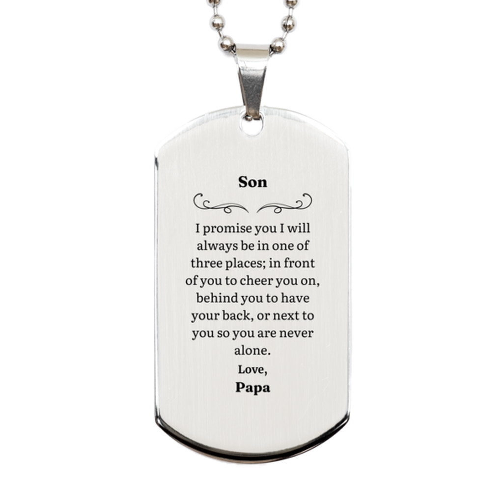 Engraved Silver Dog Tag Son Birthday Gift Papa Love Inspirational Cheerleaders