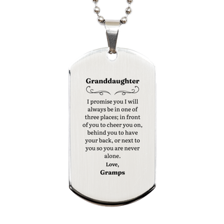 Silver Dog Tag Granddaughter Gramps Love Engraved Birthday Gift Idea for Her