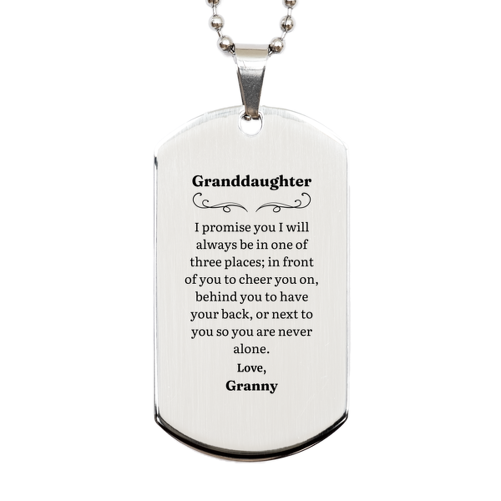 Engraved Silver Dog Tag Granddaughter Promise Love Granny Christmas Gift