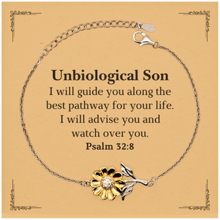 Sunflower Bracelet Unbiological Son Guiding You with Hope and Inspiration Graduation Gift