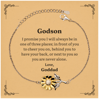 Sunflower Bracelet Godson Love, Goddad Always Beside You Birthday Gift