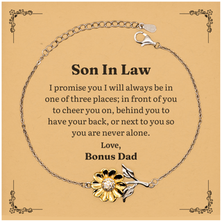 Son In Law Bracelet Engraved Always by Your Side Gift for Bonus Dad Birthday Christmas Graduation Love Confidence