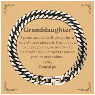 Granddaughter Cuban Link Chain Bracelet Engraved with Love from Grandpa, Perfect Birthday Gift for Her, Confidence and Inspiration