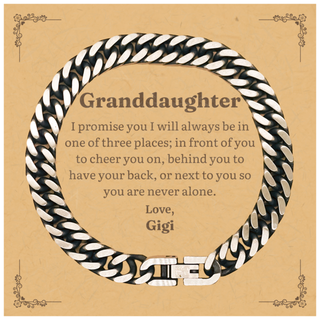 Granddaughter Cuban Link Chain Bracelet Always by Your Side Love Gigi Memorial Gift