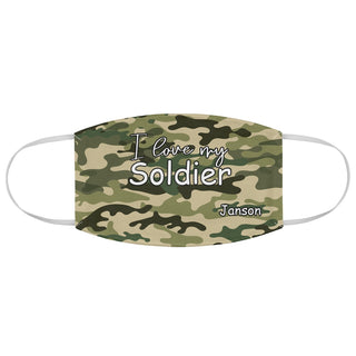 Personalized I love my soldier Fabric Face Mask