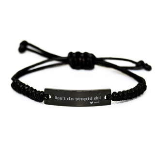 Funny Gift for Your Kids. Don't do stupid shit love Mom bracelet, Gift from Mom, Gift for Teenagers,Gift for son