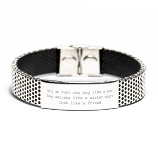 Aunt bracelet,only an aunt can hug like a mom,Auntie Birthday Gifts,Friendship For Best Aunt Bracelet,Stainless Bracelet