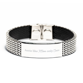 Aunt bracelet,auntie like mom only cooler,Auntie Birthday Gifts,Friendship For Best Aunt Bracelet,Stainless Bracelet