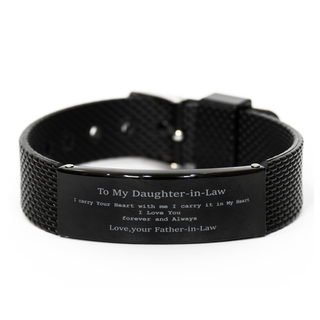 Daughter-in-law Bracelet,I Carry Your Heart with me Brithday Graduation Christmas from Father-In-Law to Daughter-in-law mesh bracelet