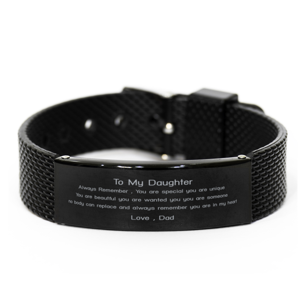 To My Daughter Gifts from dad Bracelet,You are special you are unique,Birthday Christmas Jewelry Gifts,mesh bracelet