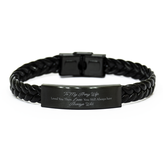 to My Army Wife Loved You Then Love you still always have always will Bracelet,Engagement Gifts,Wedding Gifts,Christmas Gifts,Braided Leather Bracelet