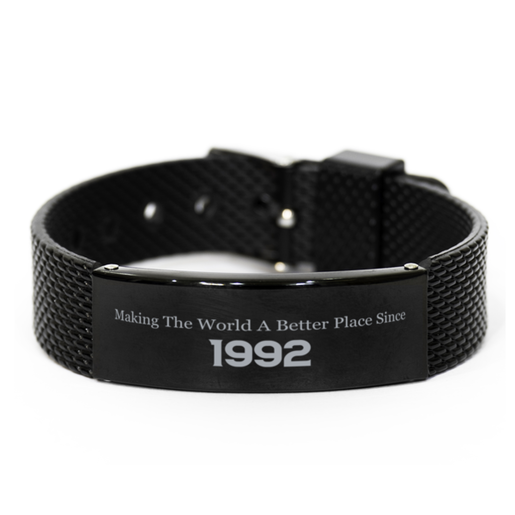 30th Birthday Gifts for Women,Funny 30 Year Old Gift mesh bracelet ,making the world a better place since 1992,Mom,Aunt,Wife,Sister,Coworker,Friend