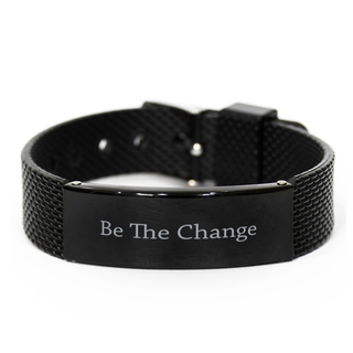 Be The Change  Bracelet for Women Inspirational Gifts for Best Friends Unique Jewelry for Mom Dad Daughter Son Sister Aunt Grandma Encouragement Funny Bracelets, mesh bracelet