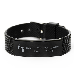 Soon To Be daddy Est. 2023 Bracelet,new dad jewelry,new dad gifts for man,dad to be,New daddy Gifts,mesh bracelet