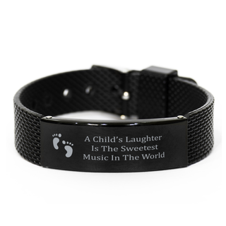 A child is laughter is the sweetest music in the world Bracelet,new mom jewelry,new mom gifts for women,mom to be,New mommy Gifts,mesh bracelet