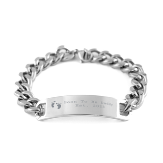 Soon To Be daddy Est. 2023 Bracelet,new dad jewelry,new dad gifts for man,dad to be,New daddy Gifts,cuban bracelet