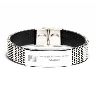 I will always have your six Wife Bracelet,American Flag Patriotic Military Gifts,Gifts for Memorial US Veteran Soldier Marine USMC Army Air Force Navy Coast Guard,stainless bracelet