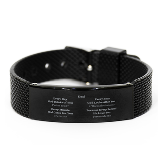 Dad Bracelet,Every Day Every hour ,Psalm 139:17, 2Thessalonians3:3, 1Peter 5:7, Jeremiah 31:3,Mother Day Gifts,Bible Gifts For Dad,Christian bracelet,Baptism Gifts,mesh bracelet