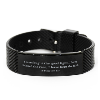 2 Timothy 4:7 Christian Bracelet,I have fought the good fight, I have finished the race, I have kept the faith,Christian Gifts,Bible Verse Bracelets,Christian Woman or Teen,mesh bracelet