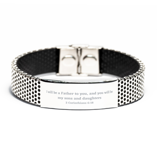 2 Corinthians 6:18 Christian Bracelet,I will be a Father to you, and you will be my sons and daughters ,Christian Gifts,Bible Verse Bracelets,Christian Woman or Teen,stainless bracelet