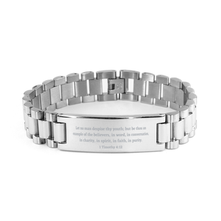 1 Timothy 4:12 Christian Bracelet,Let no man despise thy youth; but be thou an example of the believers,Christian Gifts,Bible Verse Bracelets,Christian Woman or Teen,ladder bracelet