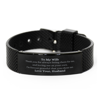 To My Wife Bracelet,Thank you for always being there for me,Wife Gifts from Husband,Mother Day Gifts,Father Day Gifts,Jewelry Love From Husband,mesh bracelet