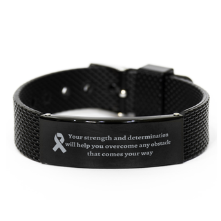 Your strength and determination will help you overcome any obstacle that comes your way Cancer Support,Cancer Fight Bracelet,for Cancer Fight,Cancer Awareness Bracelet,mesh bracelet