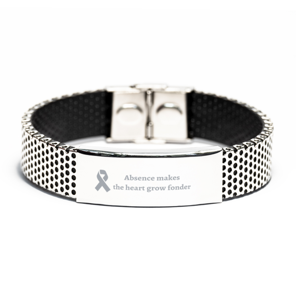 Absence makes the heart grow fonder Cancer Support,Cancer Fight Bracelet,for Cancer Fight,Cancer Awareness Bracelet,stainless bracelet