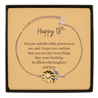 18th Birthday Gifts,You are unbelievably precious to me,Birthday Gifts For Son Daughter Turning 18,Gifts For 18 Year Old Son Daughter,Unique Gifts 18th Birthday,sunflower bracelet