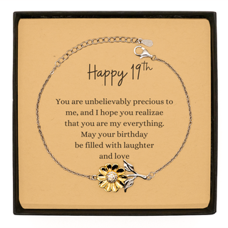 19th Birthday Gifts,You are unbelievably precious to me,Birthday Gifts For Son Daughter Turning 19,Gifts For 19 Year Old Son Daughter,Unique Gifts 19th Birthday,sunflower bracelet