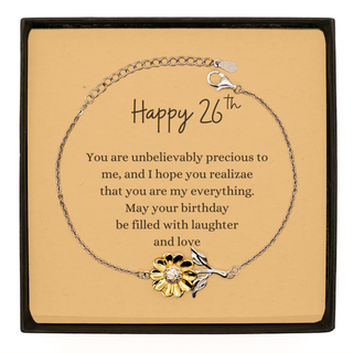 26th Birthday Gifts,You are unbelievably precious to me,Birthday Gifts For Son Daughter Turning 26,Gifts For 26 Year Old Son Daughter,Unique Gifts 26th Birthday,sunflower bracelet