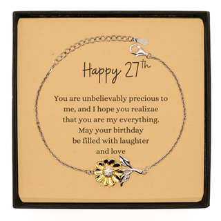 27th Birthday Gifts,You are unbelievably precious to me,Birthday Gifts For Son Daughter Turning 27,Gifts For 27 Year Old Son Daughter,Unique Gifts 27th Birthday,sunflower bracelet