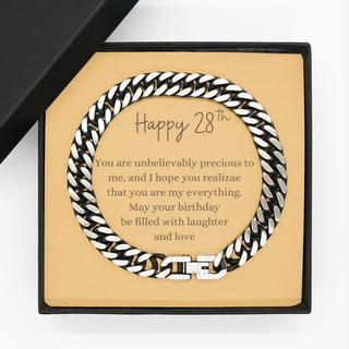 28th Birthday Gifts,You are unbelievably precious to me,Birthday Gifts For Son Daughter Turning 28,Gifts For 28 Year Old Son Daughter,Unique Gifts 28th Birthday,cuban bracelet