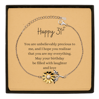 31st Birthday Gifts,You are unbelievably precious to me,Birthday Gifts For Son Daughter Turning 31,Gifts For 31 Year Old Son Daughter,Unique Gifts 31st Birthday,sunflower bracelet