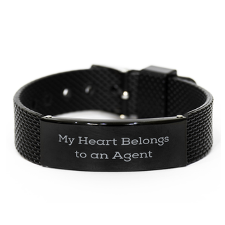 My Heart Belongs to an Agent  Bracelet,Agent  Gifts,Agent  Wife,Agent  Girlfriends,Agent  Boyfriend,mesh bracelet