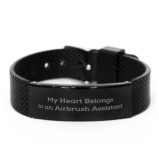 My Heart Belongs to an Airbrush Assistant Bracelet,Airbrush Assistant Gifts,Airbrush Assistant Wife,Airbrush Assistant Girlfriends,Airbrush Assistant Boyfriend,mesh bracelet