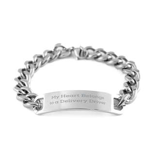 My Heart Belongs to a Delivery Driver Bracelet,Delivery Driver Gifts,Delivery Driver Wife,Delivery Driver Girlfriends,Delivery Driver Boyfriend,cuban bracelet