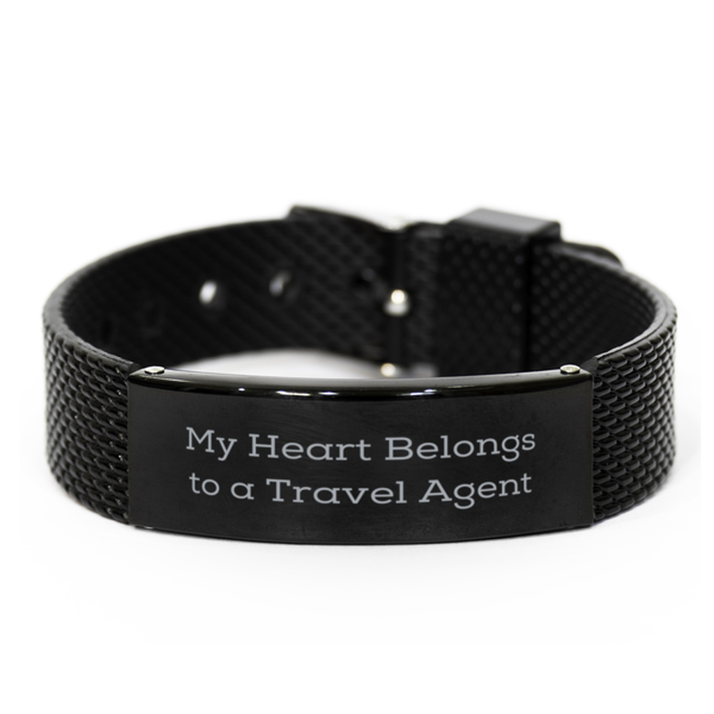 My Heart Belongs to a Travel Agent Bracelet,Travel Agent Gifts,Travel Agent Wife,Travel Agent Girlfriends,Travel Agent Boyfriend,mesh bracelet