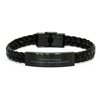 My Heart Belongs to a Computer Support Bracelet,Computer Support Gifts,Computer Support Wife,Computer Support Girlfriends,Computer Support Boyfriend,braided bracelet